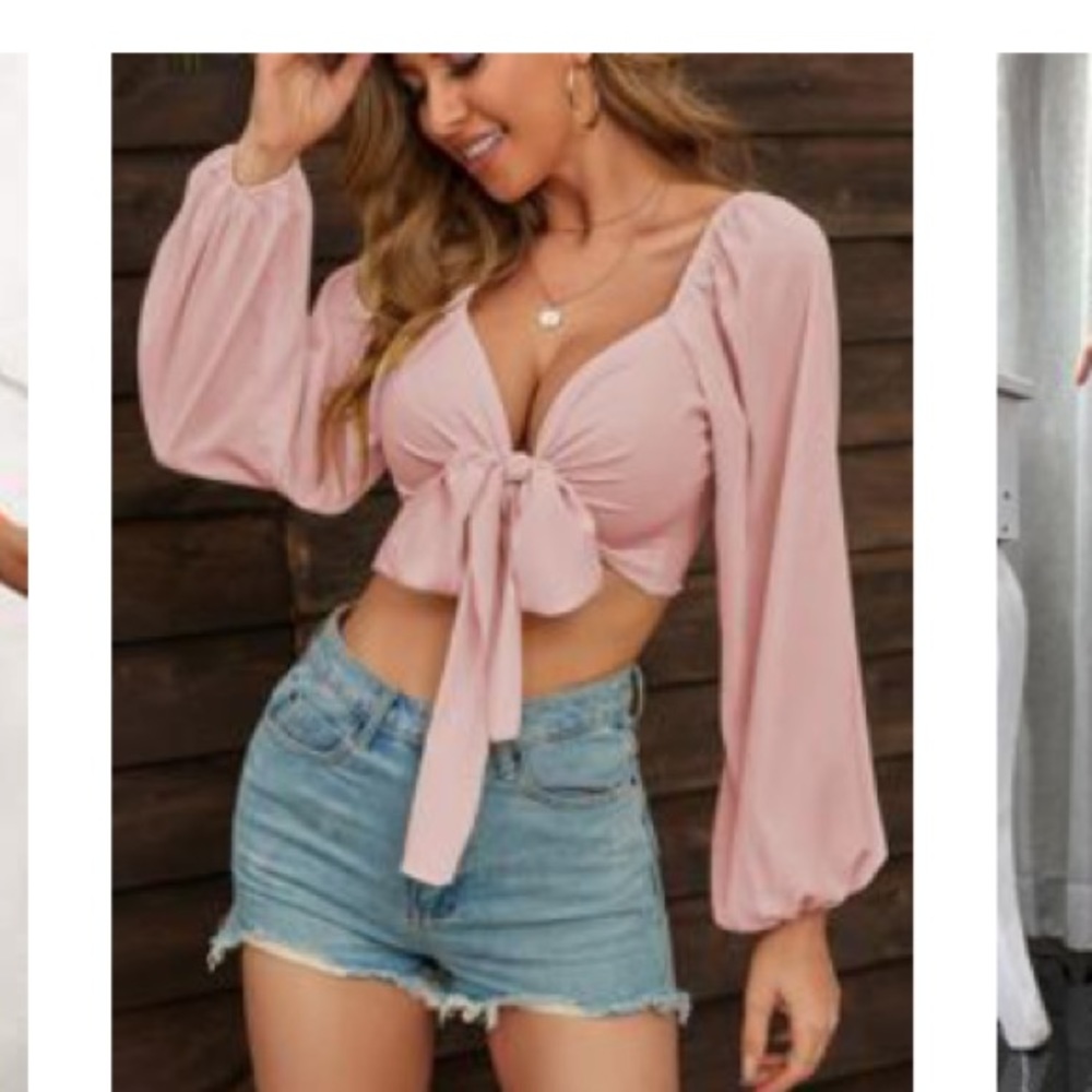 Long sleeve tie top